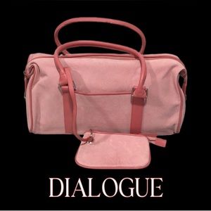 DIALOGUE The Next Language of Style Suede & Leather Satchel Handbag, Pink